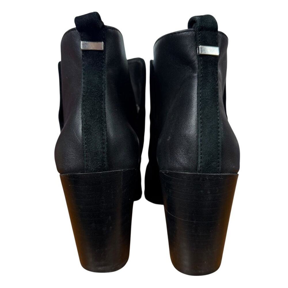 Lands End Womens Black Leather Suede Block High Heel Ankle Boots Booties Shoes 7 - Picture 11 of 16
